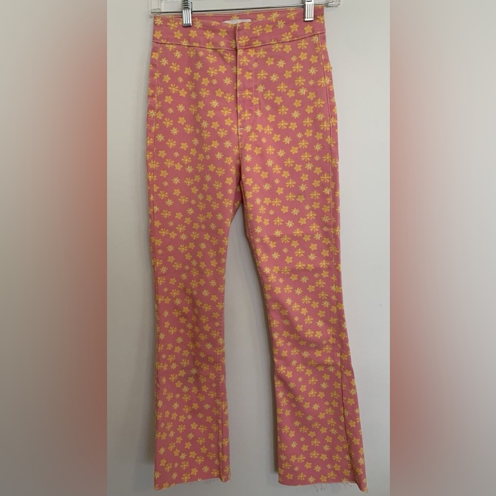 ZARA Women’s Floral High Waist Flare Pants Size 6
